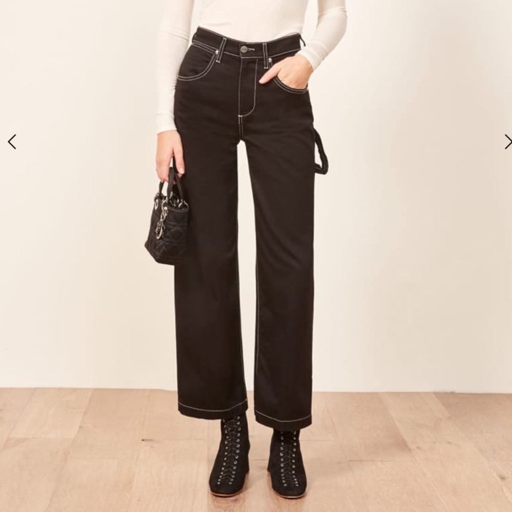 Reformation black carpenter pant size 26